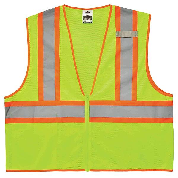 Ergodyne GloWear 8229Z ANSI Economy Two-Tone High Visibility Lime Safety Vest, 2XL/3XL