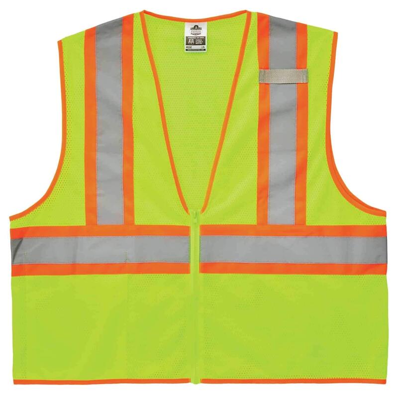 Ergodyne GloWear 8229Z ANSI Economy Two-Tone High Visibility Lime Safety Vest, 2XL/3XL