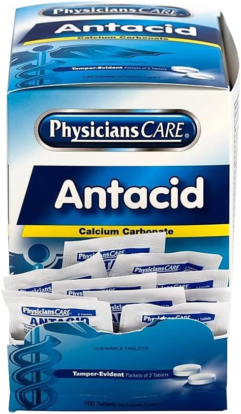 PhysiciansCare Antacid Heartburn Medication (Compare to Tums), 50 Doses of Two Tablets, 420 mg