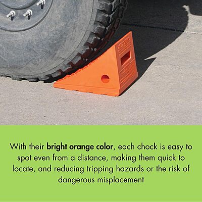 Checkers One Large Wheel Chock for 27-35" Tires, Heavy Duty Wheel Chocks for Semi Trucks, Utility, Tractor Trailer