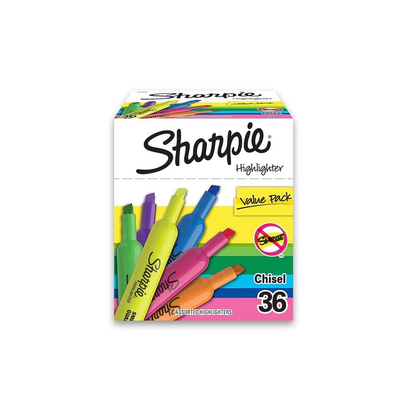 Sharpie Tank Highlighters, Fluorescent And Pastel Highlighters, Chisel Tip, Highlighter Markers Set, Assorted Colors
