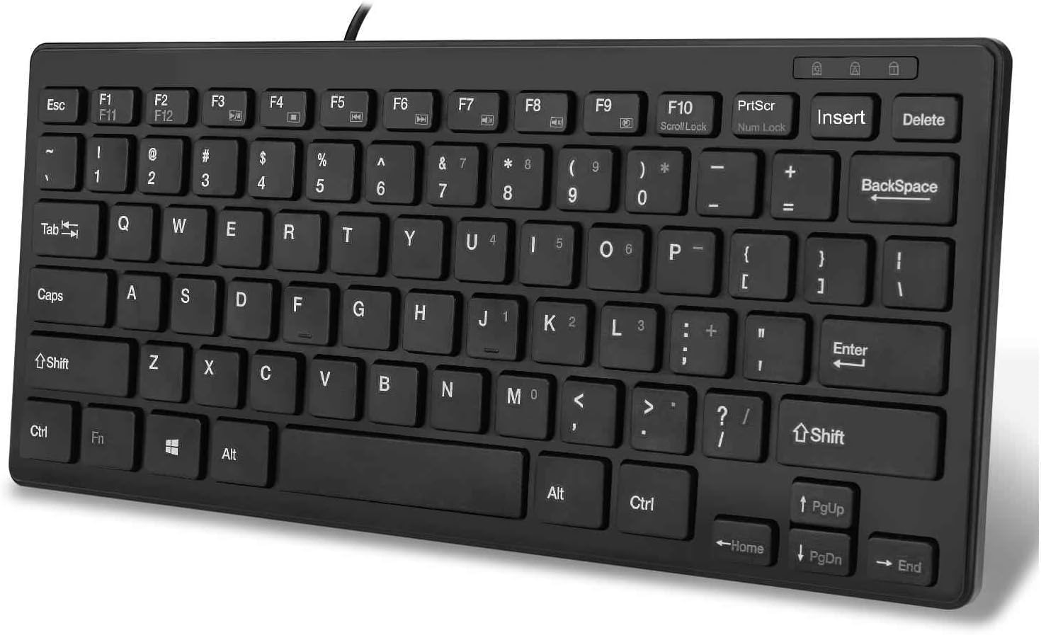 Adesso AKB-111UB SlimTouch Mini Keyboard, USB/PS2, Black
