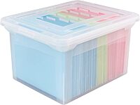 Office Depot® Brand Letter And Legal File Tote, 18"L x 14 1/4"W x 10 7/8"H, Clear