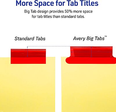 Avery 8-Tab Binder Dividers, Insertable Multicolor Big Tabs, 1 Set (11111)