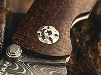 Böker Manukaftur Solingen M4 Sherman Damascus - Folding Collector's Pocket Knife Crafted from Recovered M4 Tank Materials