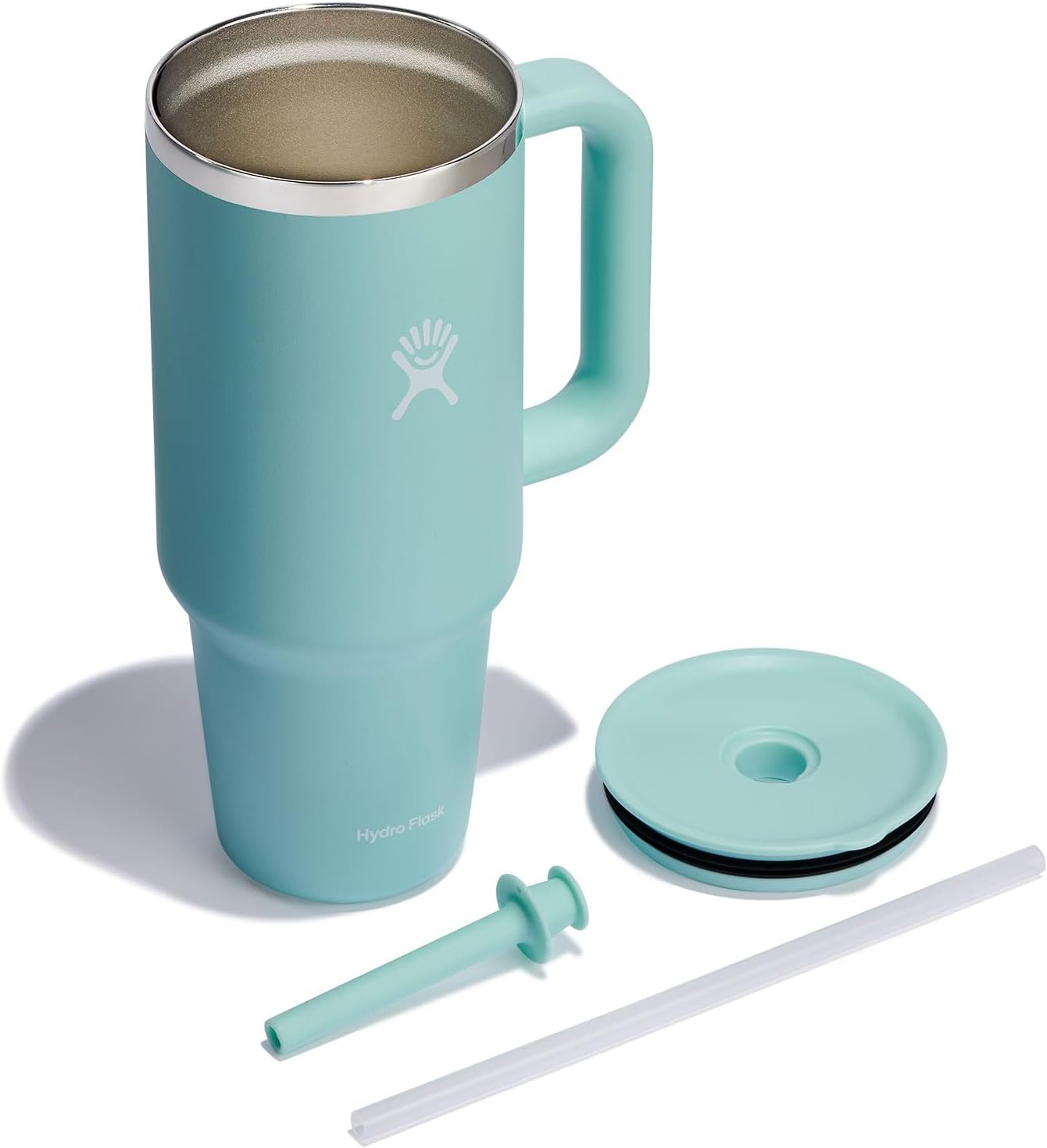 Hydro Flask Travel Tumbler with Handle, Lid and Straw - Insulated Stainless Steel