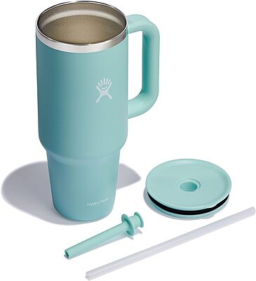 Hydro Flask Travel Tumbler with Handle, Lid and Straw - Insulated Stainless Steel