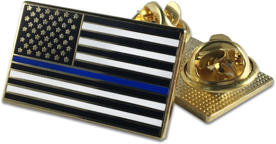 SQUAT-N-GO Classic Thin Blue Line American Flag Lapel Pin