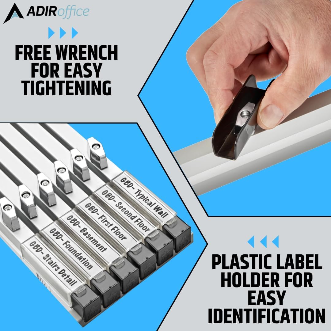 ADIR CORP. AdirOffice Aluminum Hanging Blueprint Clamps