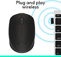 Logitech M170 Wireless Mouse for PC, Mac, Laptop, 2.4 GHz with USB Mini Receiver - Battery Life, Ambidextrous