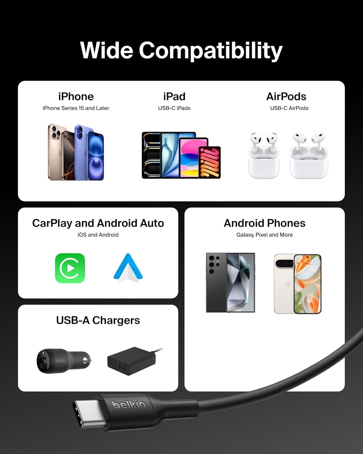 Belkin Eco Braided USB-A to USB-C Cable