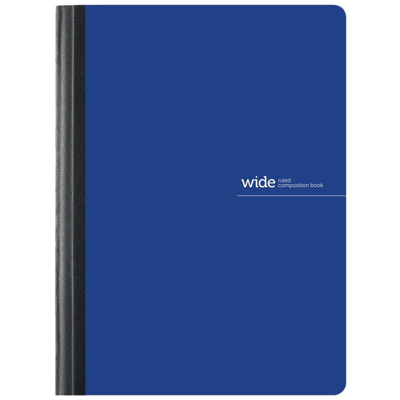 Office Depot® Brand Poly Composition Book, 7 1/2" x 9 3/4", Wide Ruled, 160 Pages (80 Sheets), Blue