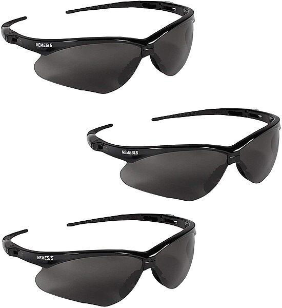 Jackson Safety V30 Nemesis Safety Glasses - Black Frame/Smoke Lens