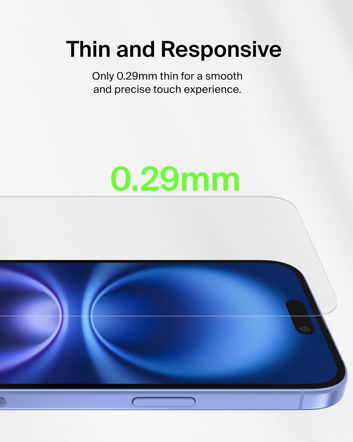 Belkin ScreenForce UltraGlass 2 Treated Screen Protector for iPhone 16 Plus, 15