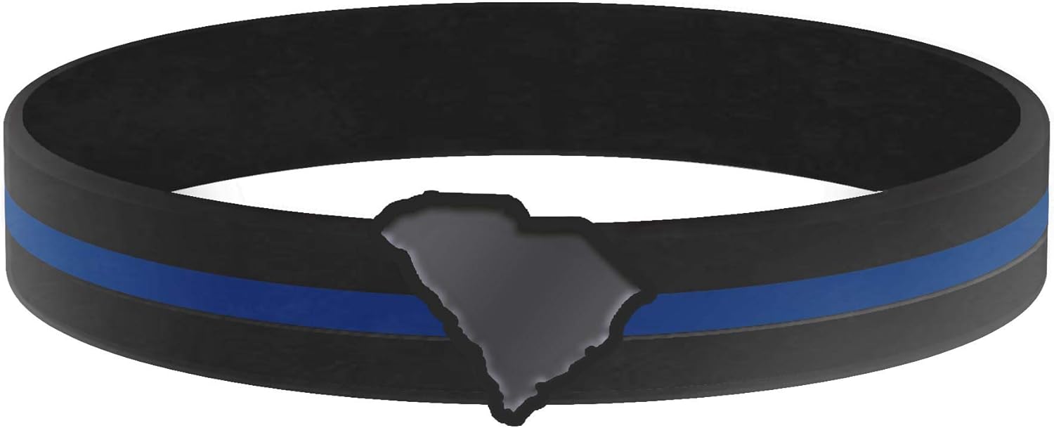 Thin Blue Line USA State Silicone Bracelet