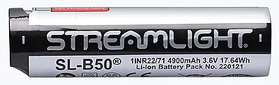 Streamlight 22111 SL-B50 Protected Lithium-Ion USB-C Rechargeable Battery with Integrated Charge Port, 1-Pack