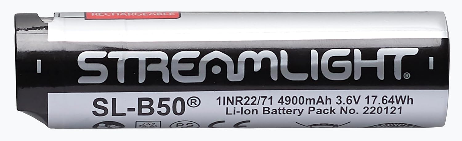Streamlight 22111 SL-B50 Protected Lithium-Ion USB-C Rechargeable Battery with Integrated Charge Port, 1-Pack