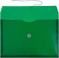 JAM PAPER Plastic Envelopes with Button & String Tie Closure - 12 Pack