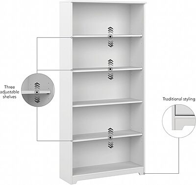 BUSH FURNITURE Cabot Tall 5 Shelf Bookcase