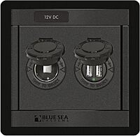 Blue Sea 1478 360 Panel - 12V DC Socket & Dual USB Charger