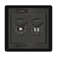 Blue Sea 1478 360 Panel - 12V DC Socket & Dual USB Charger