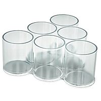 Azar Displays 225594 6-Cup Triangular Display, 6.75 x 6.75 x 2.5 inches, Clear