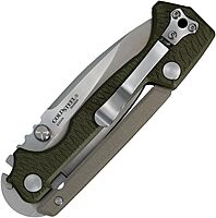 Cold Steel AD-15 3.5" S35VN Steel Ultra-Sharp Blade 5" G-10 Handle Tactical Folding Knife with Scorpion Lock and Pocket/Belt Clip OD Green