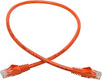 Eaton Tripp Lite Cat6 Gigabit Ethernet Snagless Molded Patch Cable UTP Orange RJ45 M/550Mhz 2Ft 2' (N201-002-OR)
