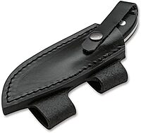 Boker Plus J-Bite - Fixed Blade Knife with Leather Sheath & G10 Handle Scales - Large Outdoor Knife with 440C Blade