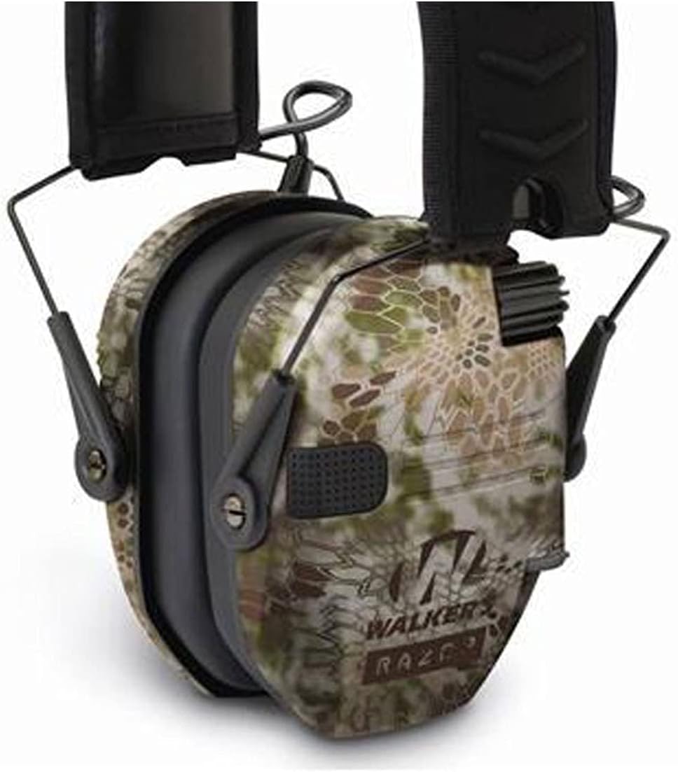 WALKER'S Razor Slim Electronic Earmuffs Ultra Low-Profile Folding Hearing Protection