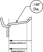 Azar Displays All-Wire Galvanized Pegboard and Slatwall Hooks, 50-Pack