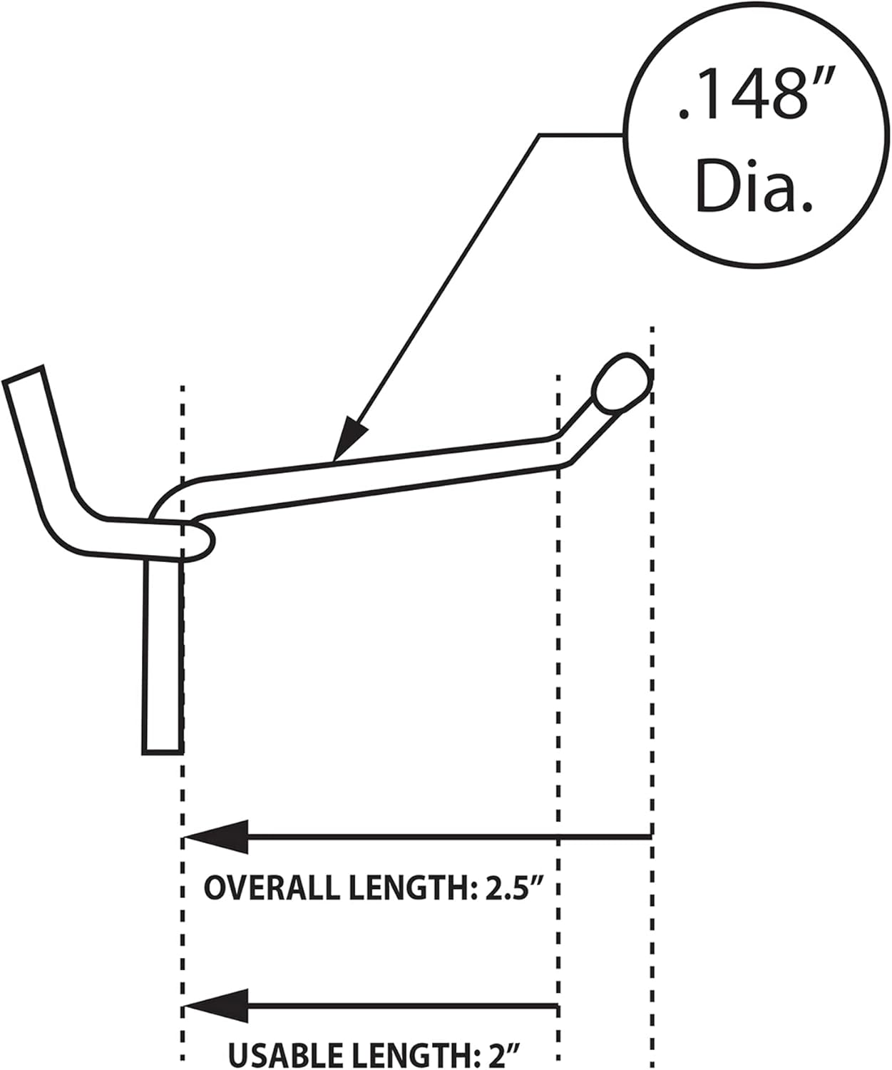 Azar Displays All-Wire Galvanized Pegboard and Slatwall Hooks, 50-Pack