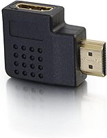 C2G HDMI Adapter, HDMI Right Angle Adapter, Fits in Tight Spaces, for Wall Mounted TVs, Black, Cables to Go 43290