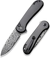 CIVIVI Elementum II Pocket Folding Knife 2.96in Blade Button Lock Deep-Carry Clip