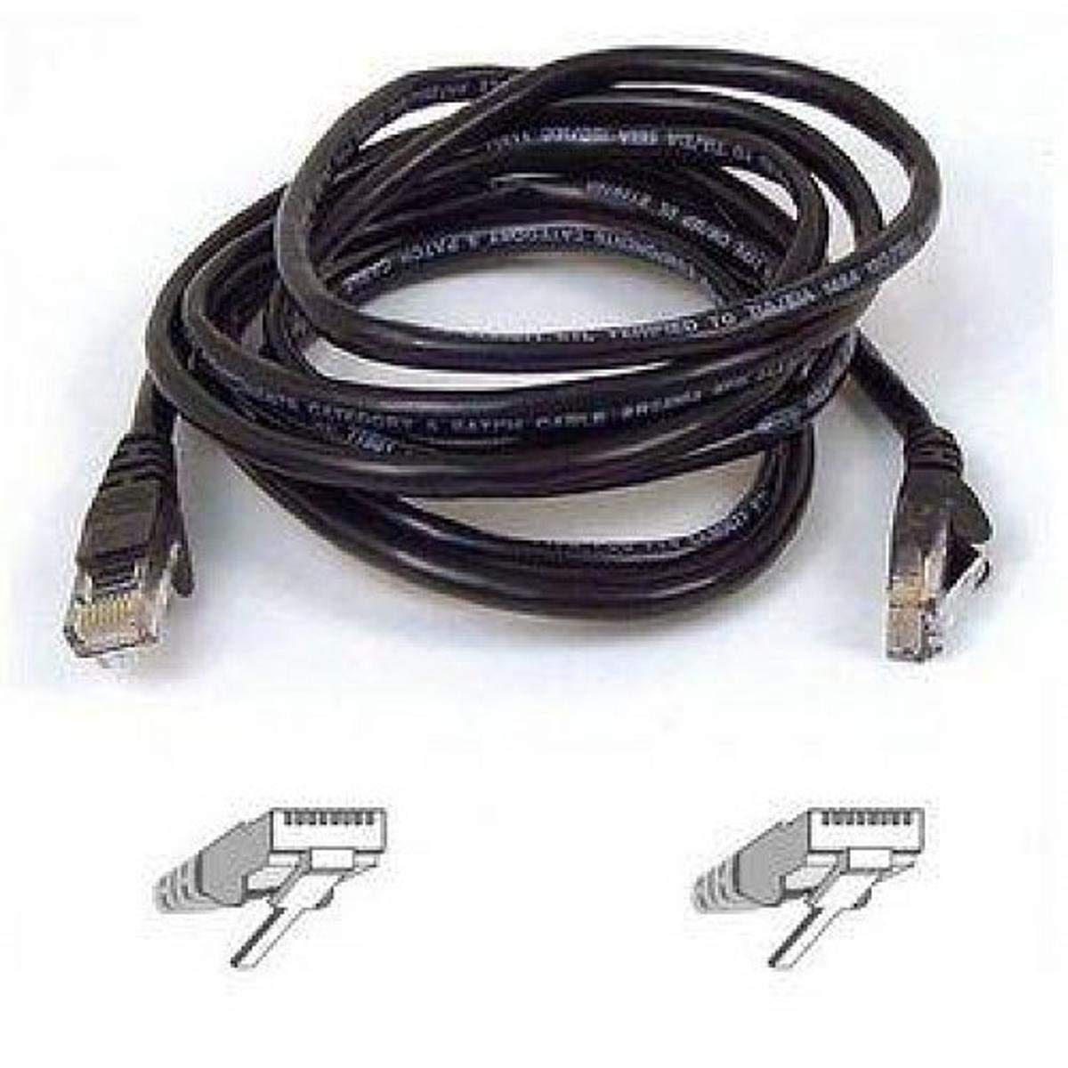 Belkin A3L791-18IN-BLK 18-Inch CAT 5E RJ-45 Male to RJ-45 Male Patch Cable (Black)
