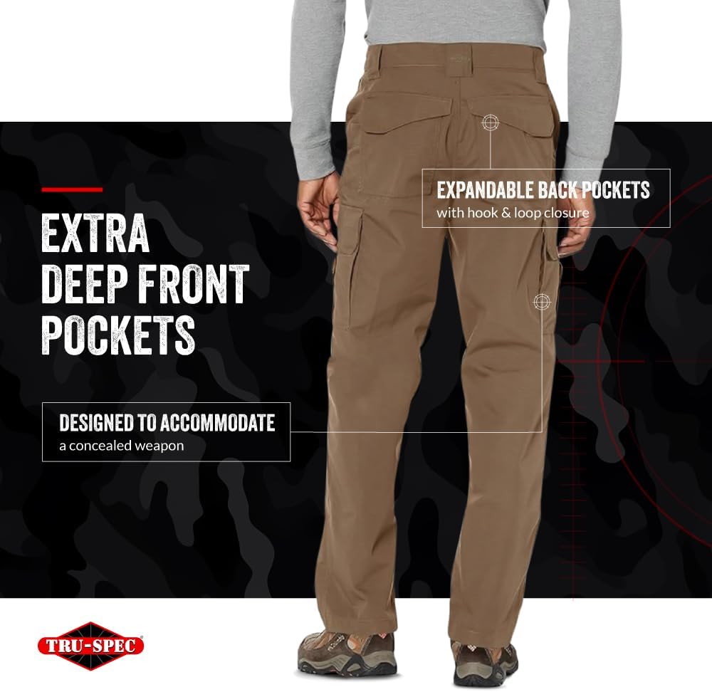 TRU-SPEC 24-7 Original Tactical Pants - Water-Resistant Cargo Work Pants