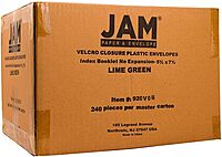 JAM PAPER Plastic Booklet Envelopes with Hook & Loop Closure - Pack of 12