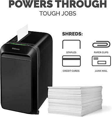 Fellowes LX 220 100% Jam Proof Micro-Cut 20-Sheet Shredder, Black, 5015401