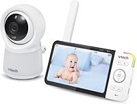 VTech RM5754HD RM5754HD Smart Wi-Fi 1080p Video Baby Monitor System with 5-in. Display, Night-Light, and Remote Access, White