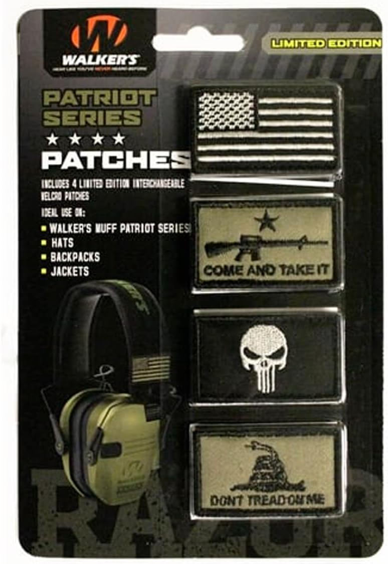 WALKER'S Razor Patriot Patch Kit Hook & Loop Attachable Embroidered Patch Set
