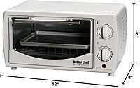BETTER CHEF Basic Toaster Oven | 4-Slice | 60-Minute Timer