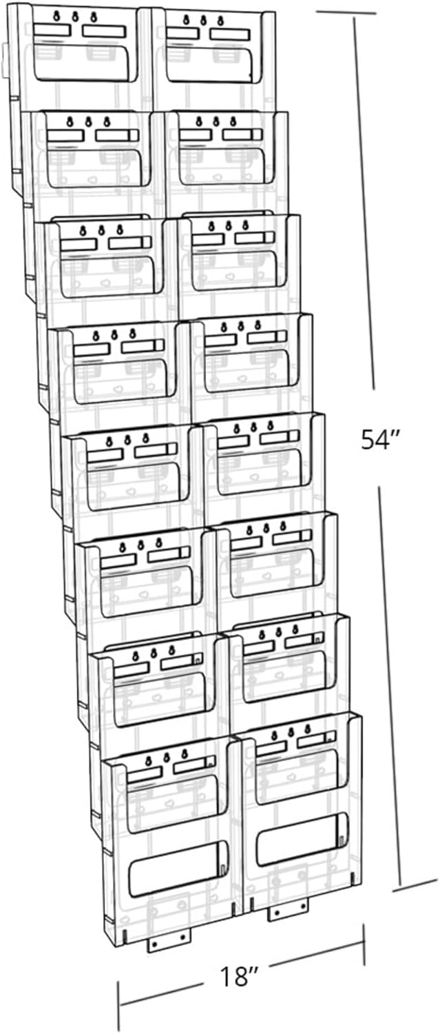 AZAR DISPLAYS Wall-Mount Brochure Holder