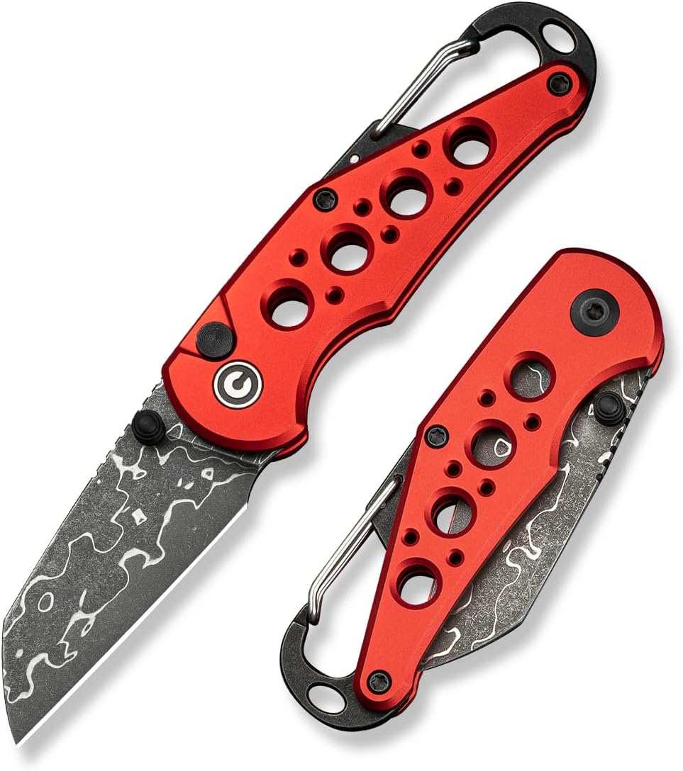 CIVIVI Pragma Folding Knife 2.2" Wharncliffe, Aluminum Handle, Carabiner & Bottle Opener