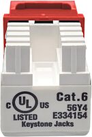 TRIPP LITE Cat6/Cat5e 110 Style Punch Down Keystone Jack RED TAA GSA (N238-001-RD)