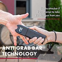 SABRE 2-in-1 Stun Gun with Flashlight and Anti-Grab Bar Technology, Painful 1.250 µC Charge, 120 Lumens
