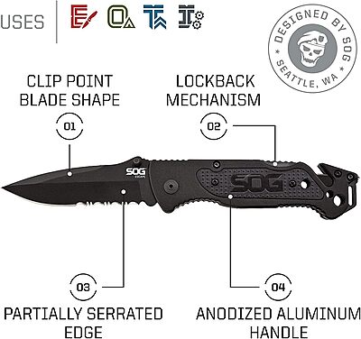 SOG Escape Tactical Folding Pocket Knife