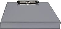 Saunders Tuffwriter Recycled Aluminum Storage Clipboard, 0.5" Clip Capacity, Holds 8.5 x 11 Sheets, Silver Silver Letter Low Profile Clip