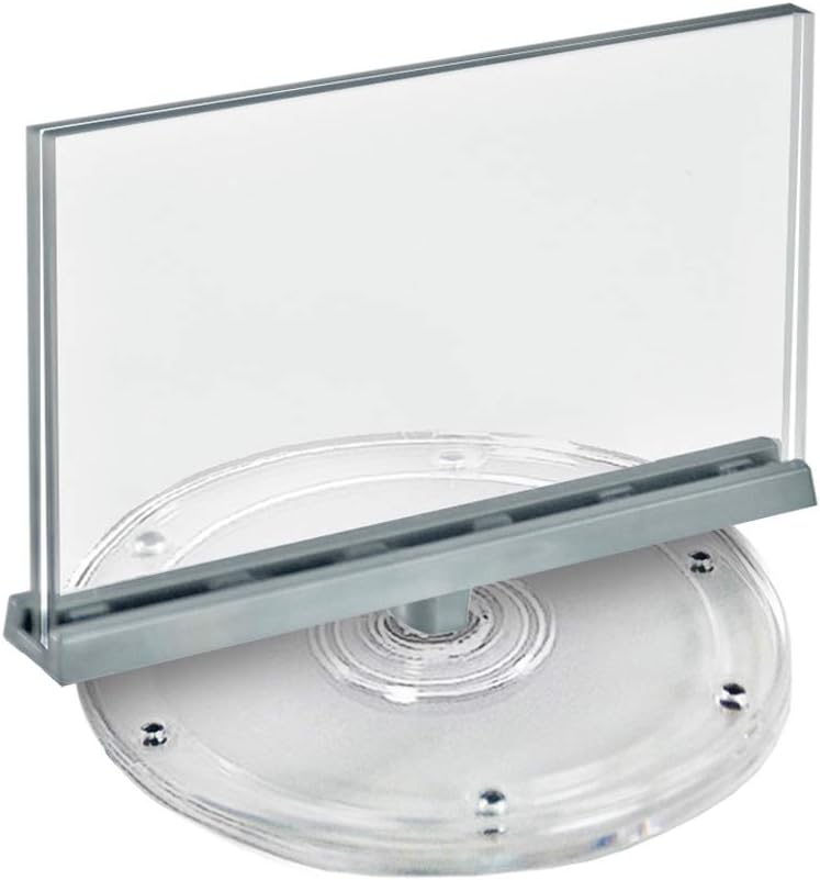 Azar Displays Revolving Acrylic Horizontal 2-Sided Sign Holders, 6-3/4in x 8-1/2in, Clear, Set Of 2 Holders