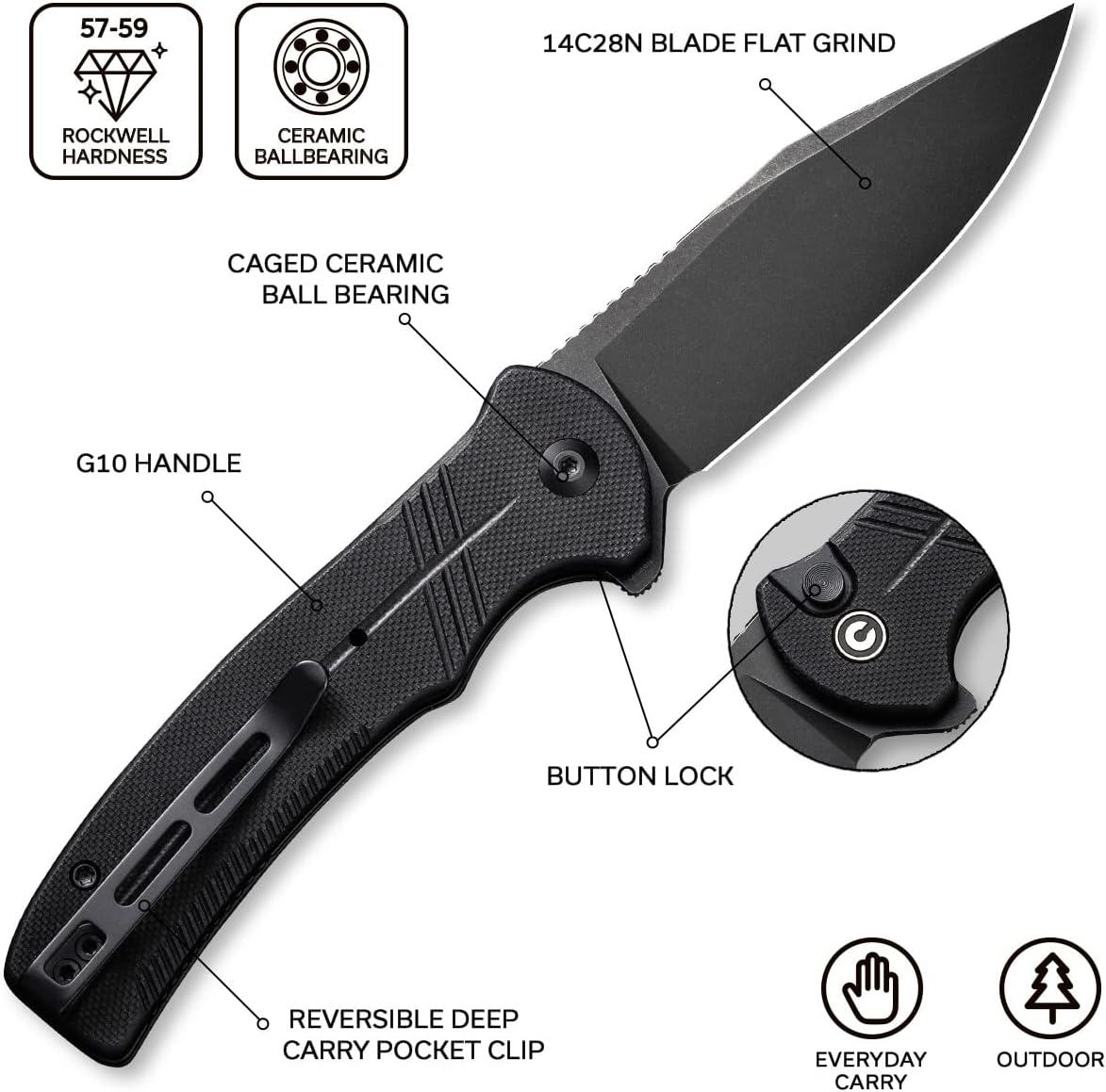 CIVIVI Cogent Button Lock Flipper Pocket Knife