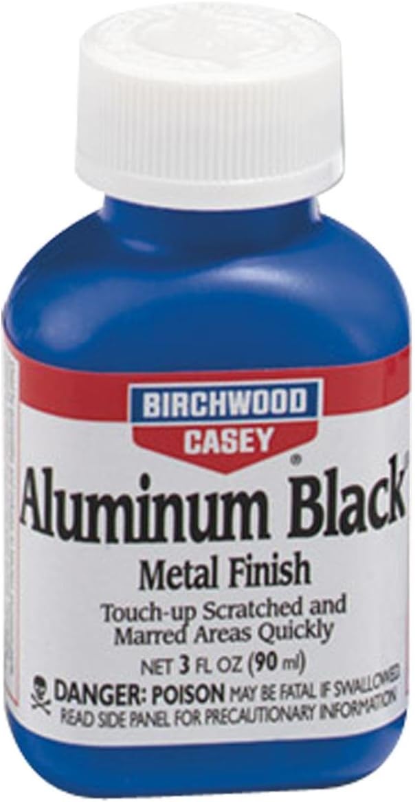 Birchwood Casey Fast-Drying Fast-Acting Aluminum Black Metal Finish for Restoring Scratched and Marred Areas